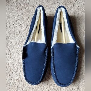 Lands End Womens Navy Blue Venetian Slippers Size 7 BNWT